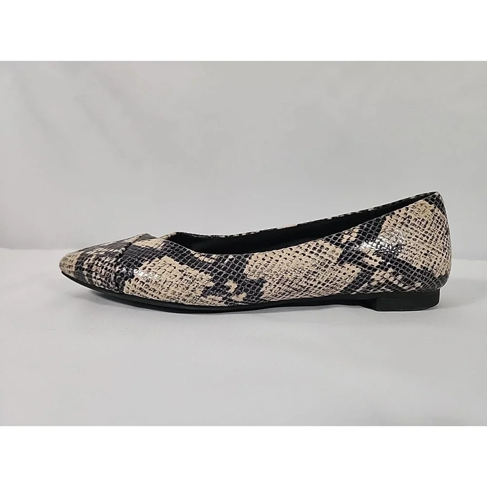 Vionic Caballo Snake Print Pointed Toe Ballet Flats Slip On Shoes Preppy Women 8